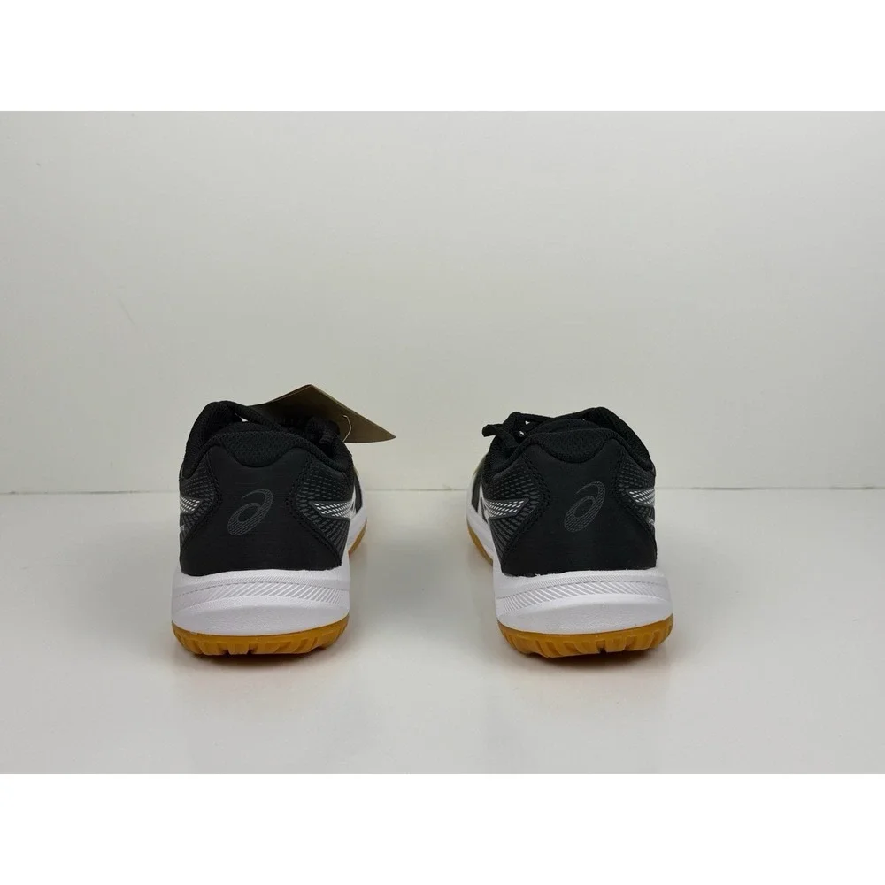 Asics Upcourt 6 Volleyball Shoes Women Sz 7.5 Black/White/Gum Brown 1072A107-001